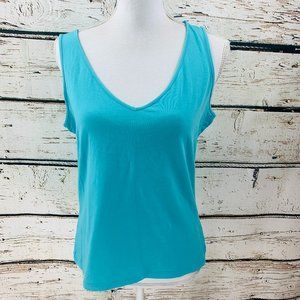 Gap Women's Stretch Tank Top Blue/Green Medium